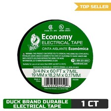 Duck Brand 3/4-Inch by 60 Feet Utility Vinyl Electrical Tape with Single Roll