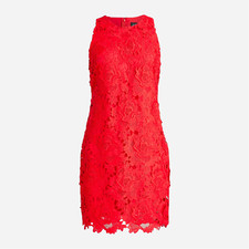 NWT J CREW COLLECTION Red Luxe Lace Sleeveless Cocktail Dress Sz 4