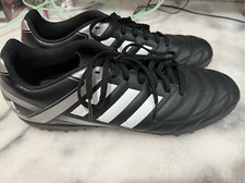 Adidas Soccer Football Cleats Black White Stripes Silver 10.5 Lace Up Low Top