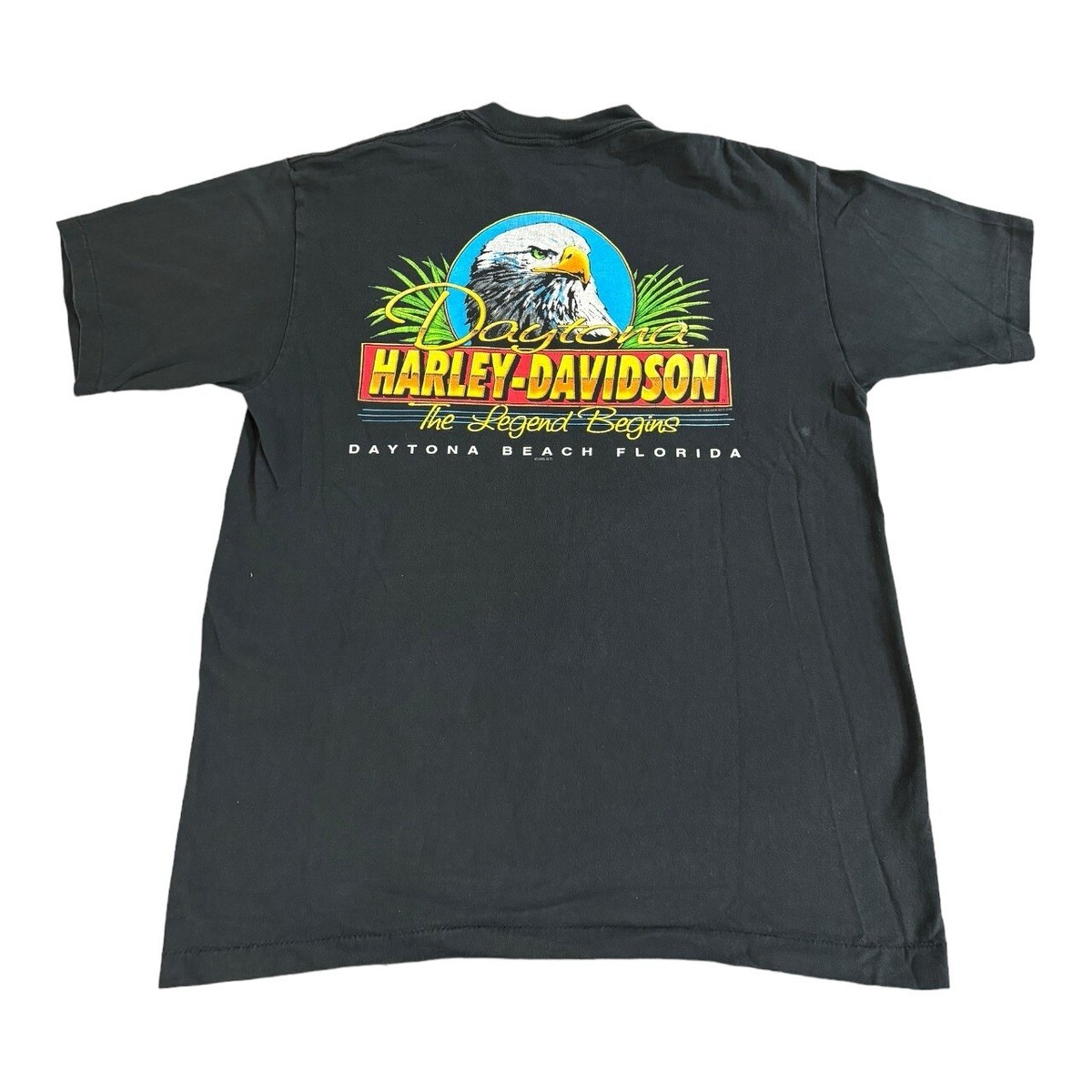 【HarleyDavidson】Short Sleeve More than a Legend Pocket Tee Vtg Harley Davidson 1995 Distressed Legend T Shirt Sz L