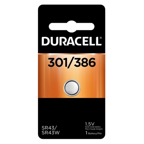 4 x 301/386 Duracell Silver Oxide Batteries (AG12, 10L124, SR1142W, SR43W) - Picture 2 of 2