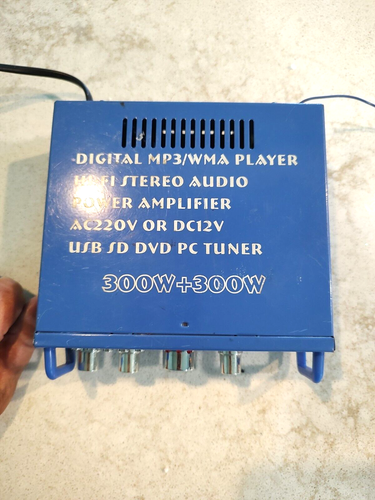 AV-263B + USB SD FM BT Amplificatore Audio Cavo Alimentazione 2 Microfoni Blu Digitale MP3/WMA - Foto 2 di 7