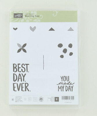 Retired Stampin Up Clear Mount Stamps - Best Day Ever - You made My Day