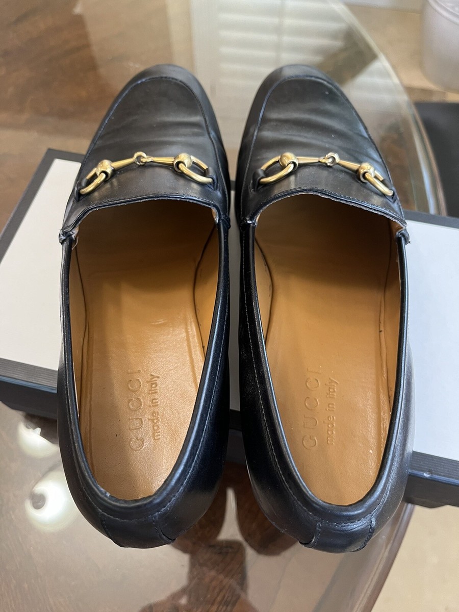 靴 GUCCI Leather Square-Toe Penny Loafers Gucci Horsebit square-toe Loafers | Black | FARFETCH