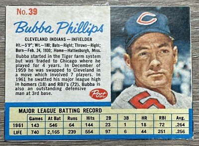1962 Post - #39 Bubba Phillips