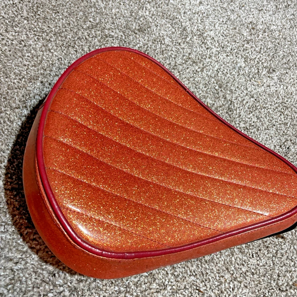 Solo Sitz Sportstar  Harley Davidson Castom Umbau Leder Orange - Bild 3 von 4