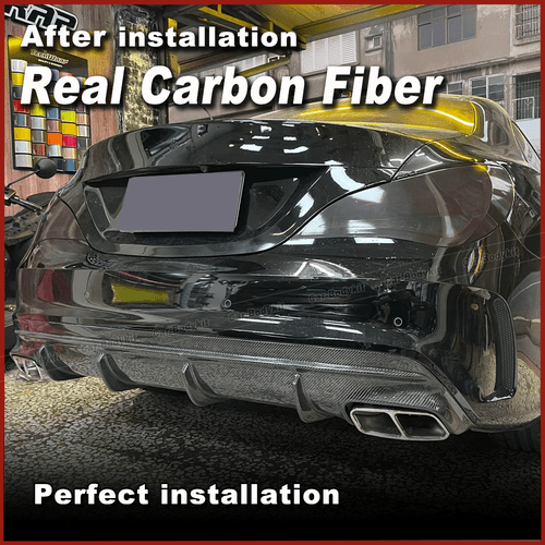 Difusor trasero de carbono alerón trasero se adapta a Mercedes C117 CLA250 CLA45 AMG - Imagen 3 de 11
