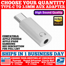 USB Type C Adapter Port to 3.5MM Aux Audio Jack Headphone Car For Apple/Samsung