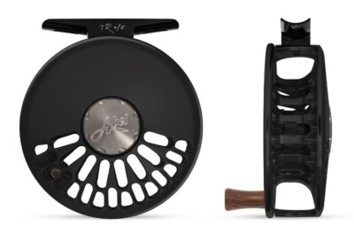 ABEL TR 4/5 CLICK DRAG FLY REEL BLACK + FREE $100 FLY LINE! -- ROSE HANDLE