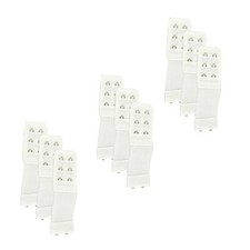 More of Me to Love Stretch Bra Extender 9-Pack, White, 2/3/4-Hook Style, Elastic