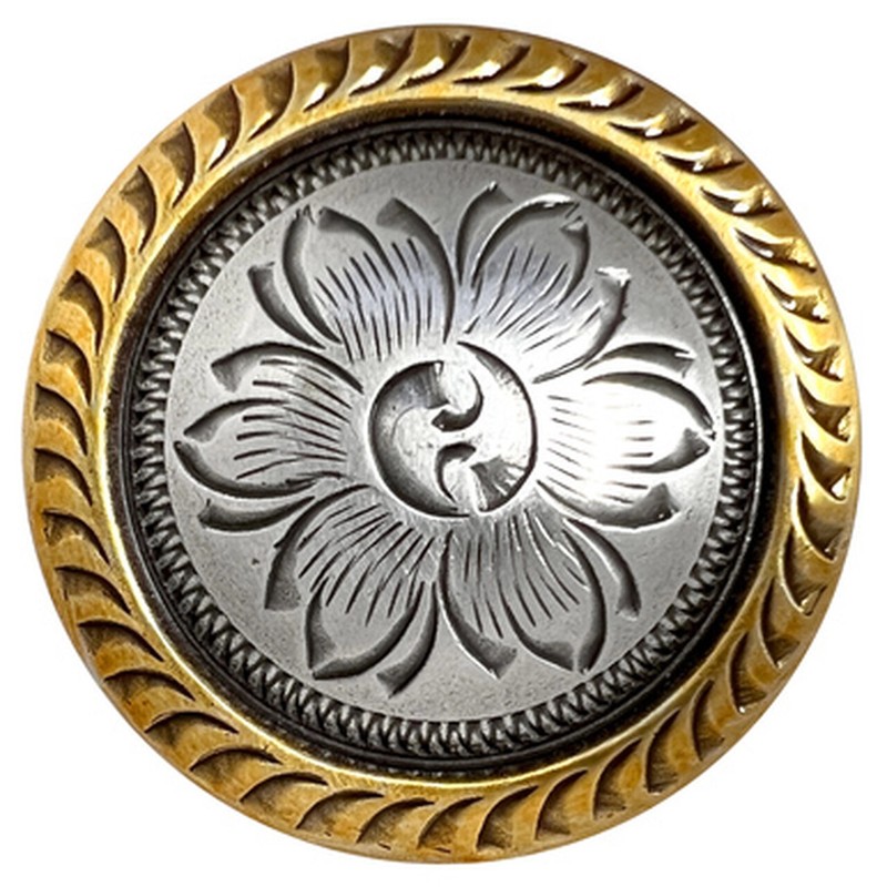 Western Equestrian Cowboy Tack (Set 6) Gold Rope Edge Flower Concho's
