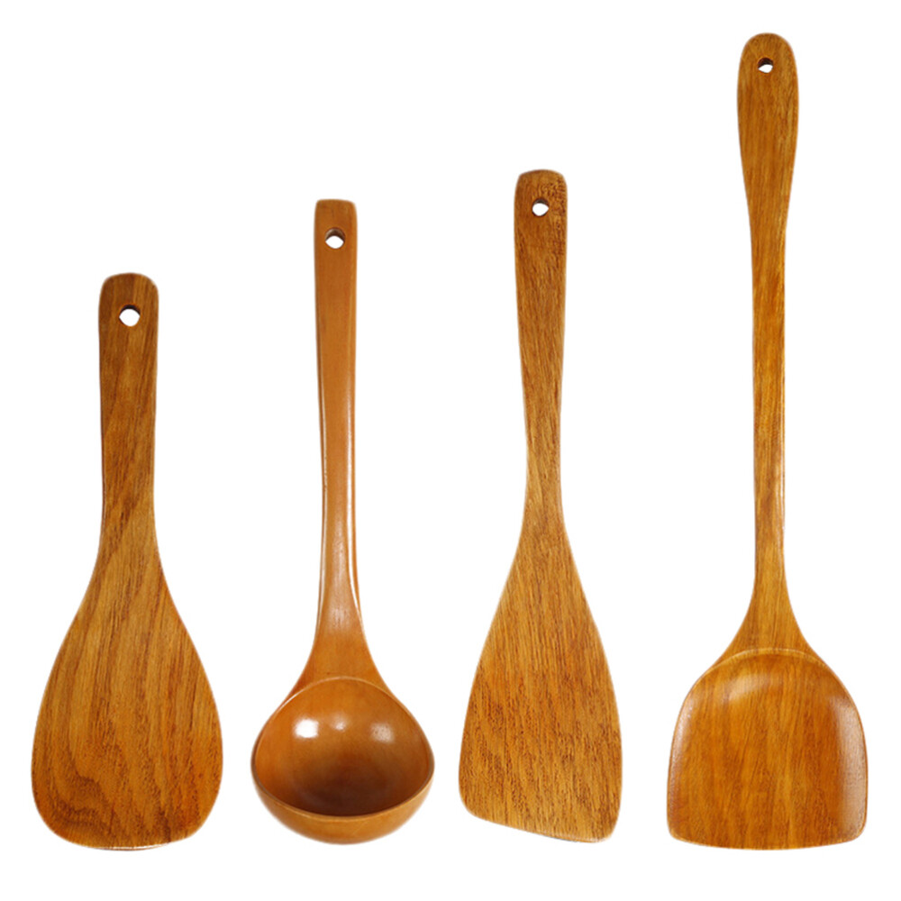 Wood Cooking Utensils Set Home Essentials Wooden Spoon Kitchen Spatula