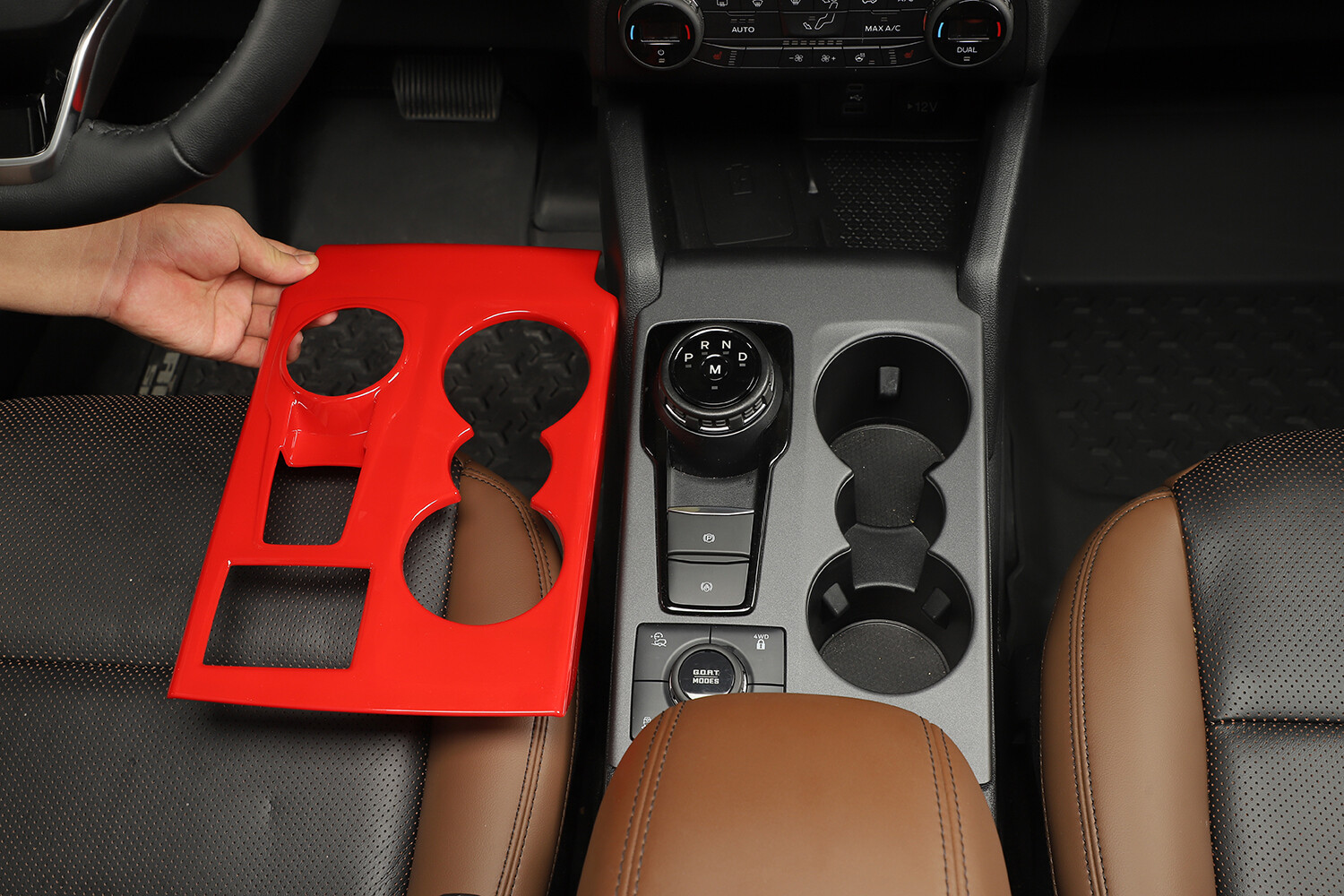 1pc Gear Shift Cup Holder Panel Cover Trim Decor for Ford Bronco Sport