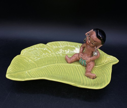 Orecchini Gilner Pottery Happy Cannibal nativi Pixie piatto elfo foglia di banana - Foto 8 di 13