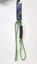 YOULY Blue And Yellow Reflective Rope Dog Leash, 5 ft. With Comfort Handle.