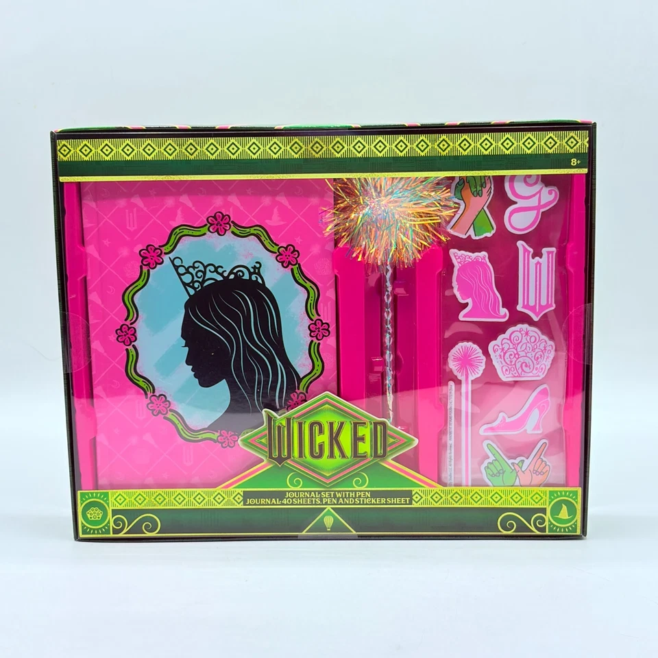 Nuevo conjunto de bolígrafo y pegatinas de papelería de película malvada Elphaba & Glinda Journal Target Foto 4 de 4