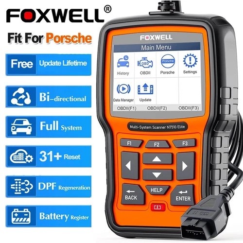 FOXWELL NT510 Elite For PORSCHE Bidirectional Car OBD2 Sacnner Diagnostic Tool - Picture 1 of 12