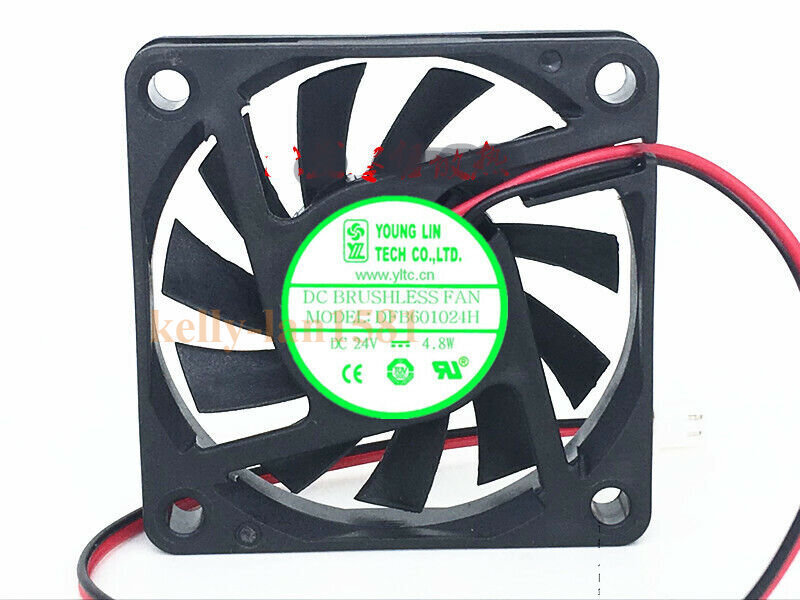 1Pcs YOUNG LIN DFB601024H 6CM 24V 4.8W Ultra-thin Cooling Fan 2 