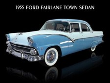 1955 Ford Fairlane Town Sedan 2 Tone Blue New Metal Sign 12x16 Free Shipping 1955 Ford Fairlane Town Sedan 2 Tone Blue New Metal Sign 12x16 Free Shipping