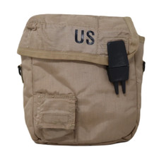 GI 2 Qt. Collapsible Canteen Cover, Tan, Used, Made in USA, Durable NylonCordura