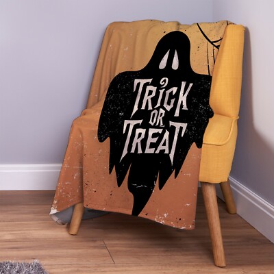 Ghost Trick Or Treat Halloween Design Weiche Fleece Decke