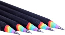 Box of 144 Rainbow Wood Pencils BLACK Bulk Teacher Class Party Favor