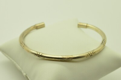 Sterling Silver Sun Etch Design Cuff Bracelet 6.75'' #FMS418