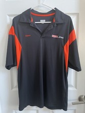 mens Bartec Orb polo shirt black orange size medium Shannon name Work Shirt