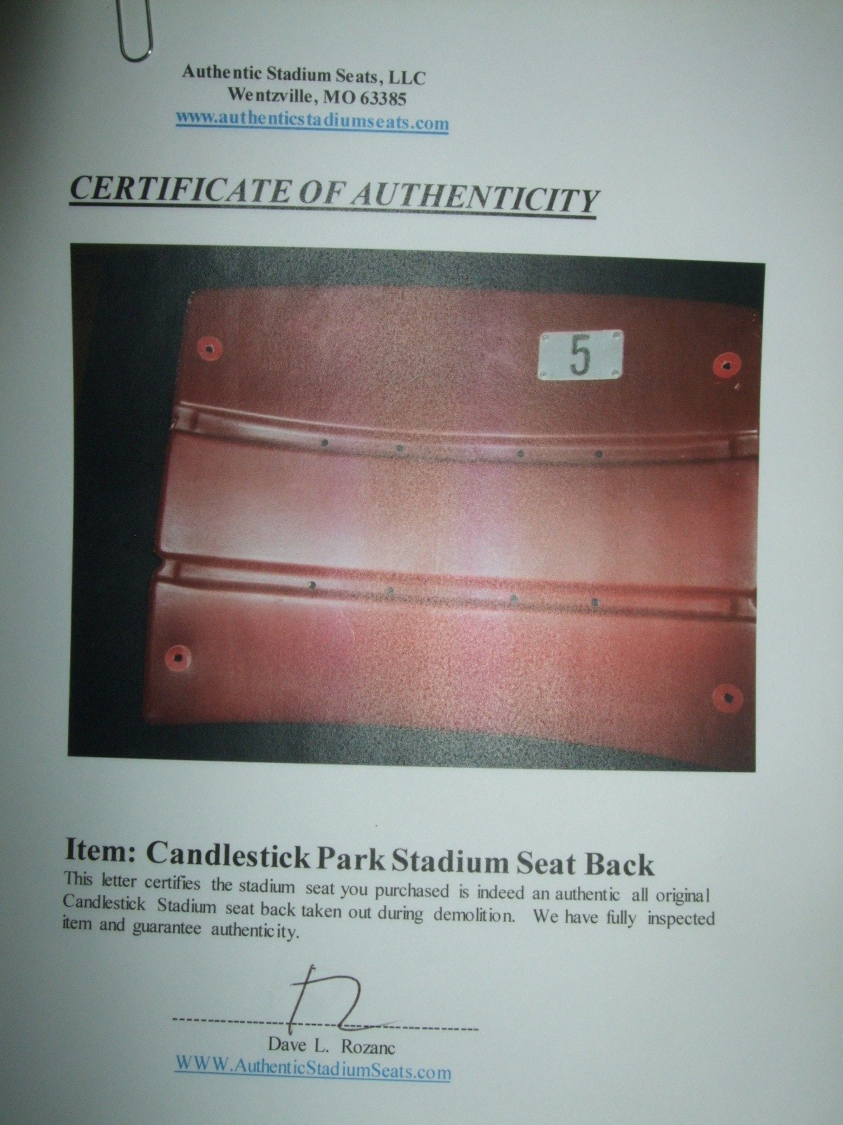 Demolition Nj Giants Stadium Candlestick Park Stadium Seat Back #5