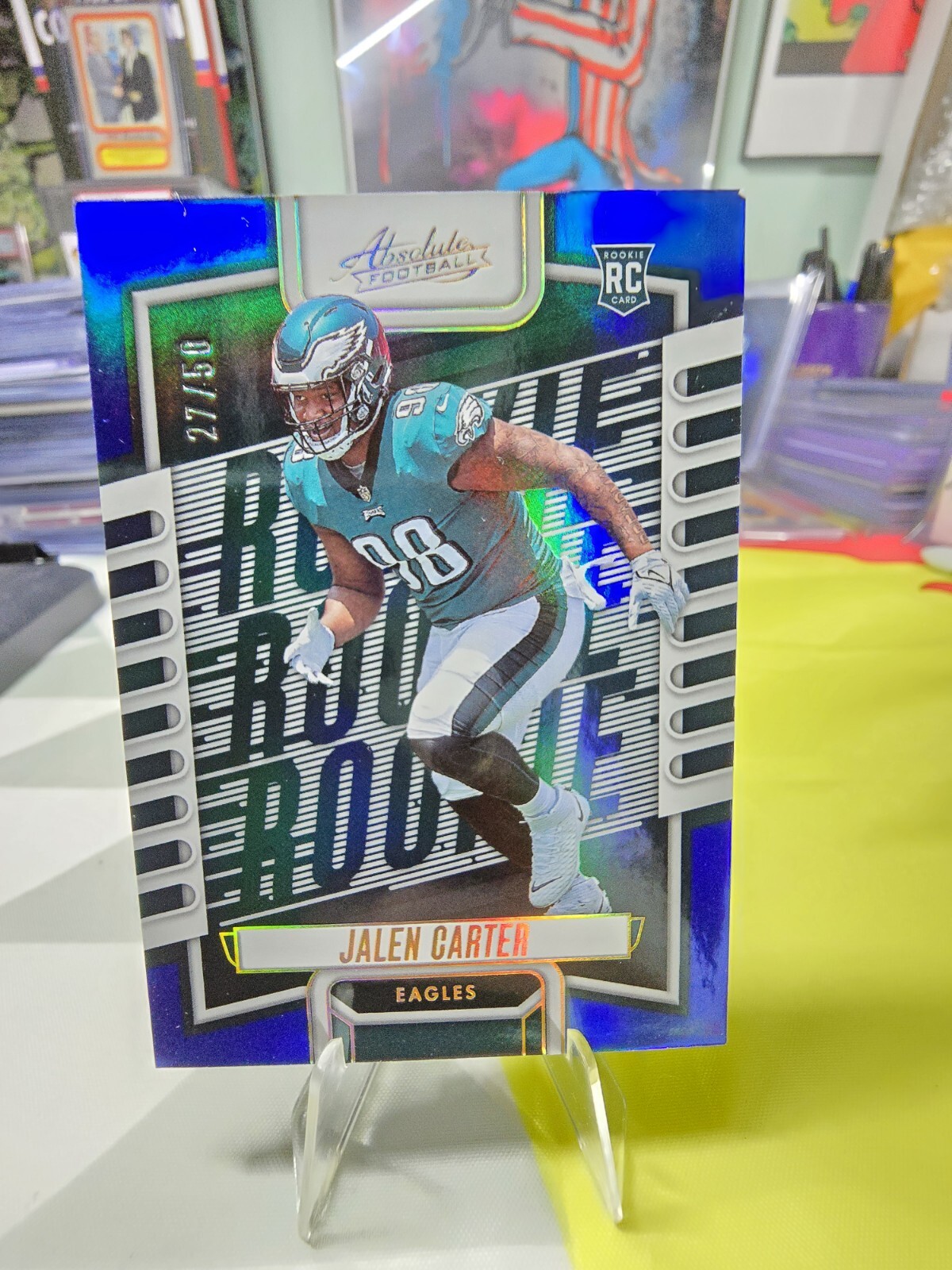 2023 Panini Absolute Jalen Carter /50 Blue #107 Rookie Philadelphia Eagles RC