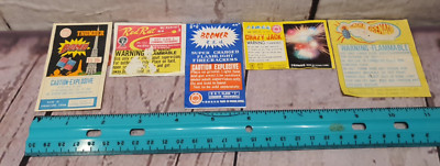 LOT OF 5 Original CLASS V Firecracker Fireworks Label Labels