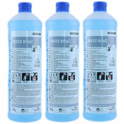 Ecolab MAXX Brial2 3 x 1 Liter Ultranetzender Glas Oberflächen & Bodenreiniger