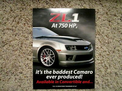 2011 Camaro ZL1 750 HP SLP Factory Original Showroom Brochure Mint