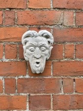 Concrete Grotesque Head Old Man Mask Unique Wall Hanging Indoors or Outdoors