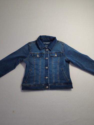 Cat & Jack Denim Jean Jacket Girls Size L 10-12 Classic Cowgirl Flirty Blue - Picture 8 of 12