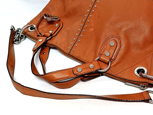 MICHAEL KORS UPTOWN ASTOR STUDDED CAMEL BROWN TOTE SHOULDER HANDBAG - Picture 7 of 17