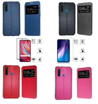 TODOBARATO 24HORAS Funda Xiaomi Redmi Note 8 / 8T / 8 PRO Libro ventana +Cristal Completo Full Glue