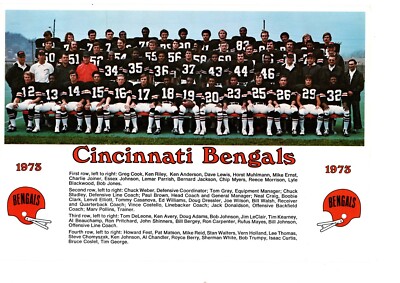 ORIGINAL 1975 CINCINNATI BENGALS 8X11 TEAM PHOTO ANDERSON JACKSON PARRISH  - Main Image