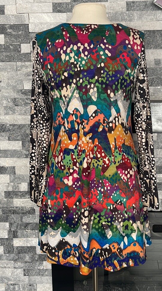 Amma top tunic length multi colored pattern Long … - image 2