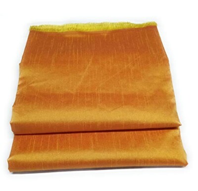Indian Silk Fabric Orange Dressmaking Tunic Top 4Y Material Sewing 42''W Fabric