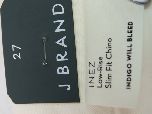 NEW J BRAND INEZ SLIM FIT LOW RISE CREAMY WHITE COTTON CROPPED CHINO PANTS 27 - Picture 11 of 12