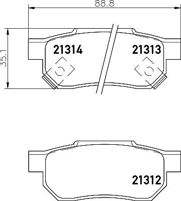 Brake Pads Set Rear MDB1411 Mintex 06022SP8000 06430SAAJ50 43022S04000 - Picture 3 of 3