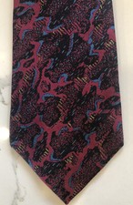 Brittany House London Necktie Red Blue Black Yellow 57 X 3 1/2 Inches Men  s Tie