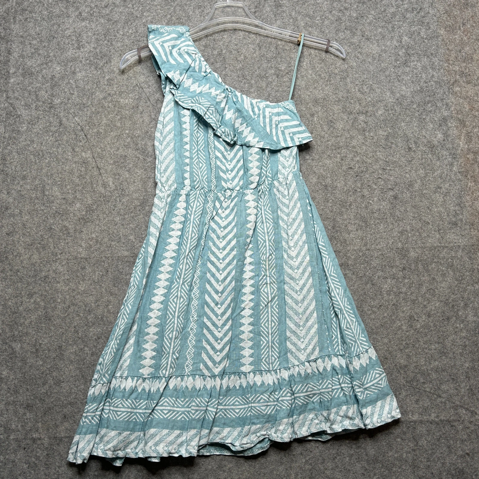 VALENTINO Valentina Naldi abito donna piccolo blu tutto lino Italia 1 spalla spiaggia chiaro