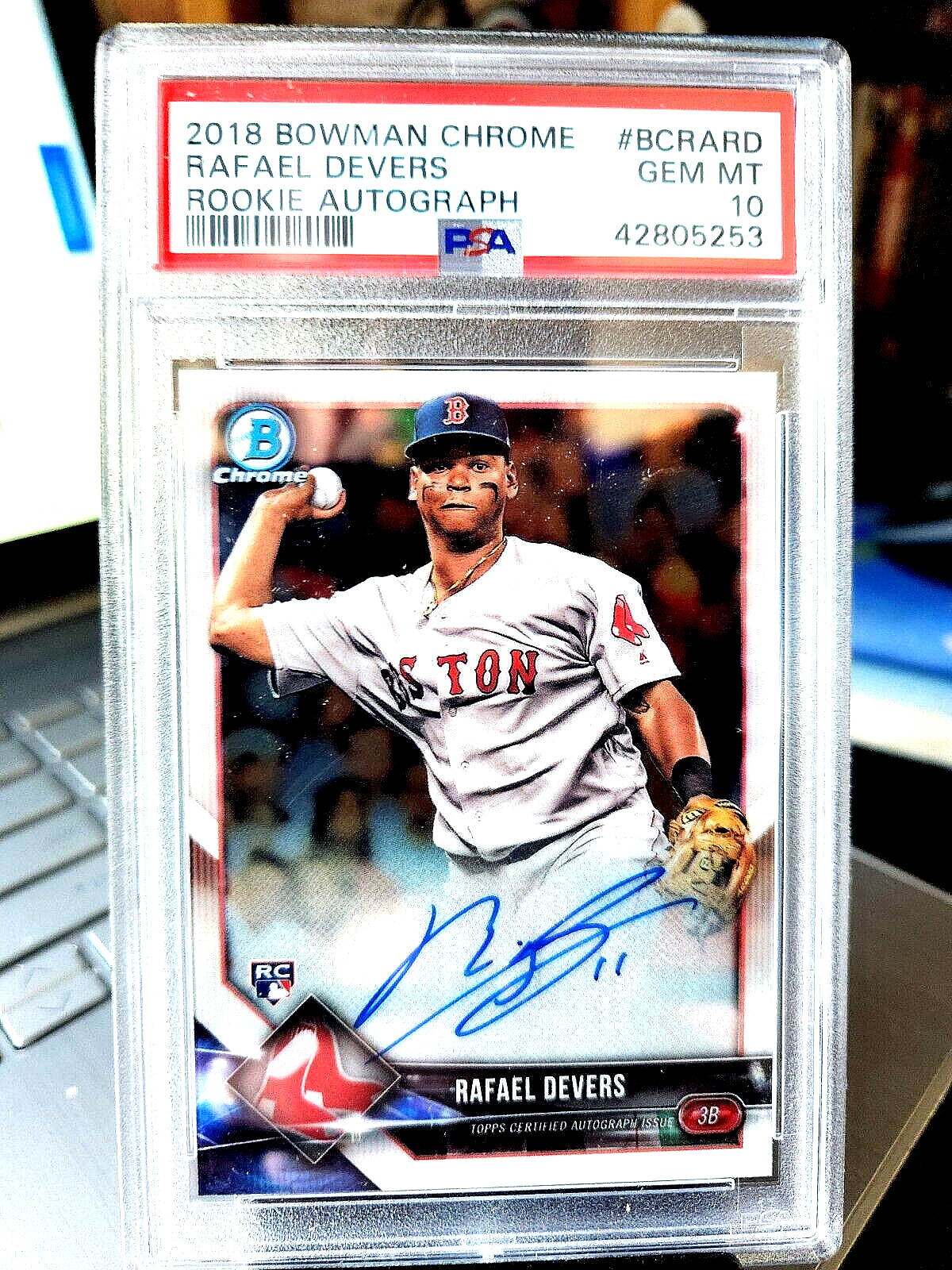 2018 RAFAEL DEVERS BOWMAN CHROME ROOKIE AUTOGRAPH #BCRARD GEM MT 10 "25 YEAR OLD