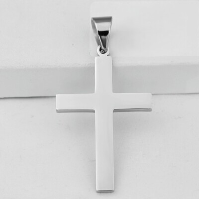 Men's Cross Pendant In Stainless Steel - 22 - Foto 4