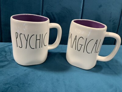 New Rae Dunn PSYCHIC magical Mugs Halloween Purple Inside Interior Mug 2021