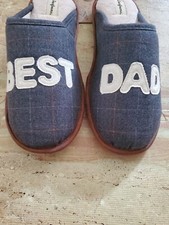 Dearfoams Best Dad Memory Foam Slippers Pavement Choose Size New With Tags