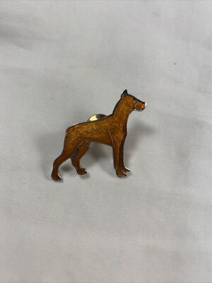 Doberman Pin Badge Dog PIN Copper/ Brown  1/2''x3/4''