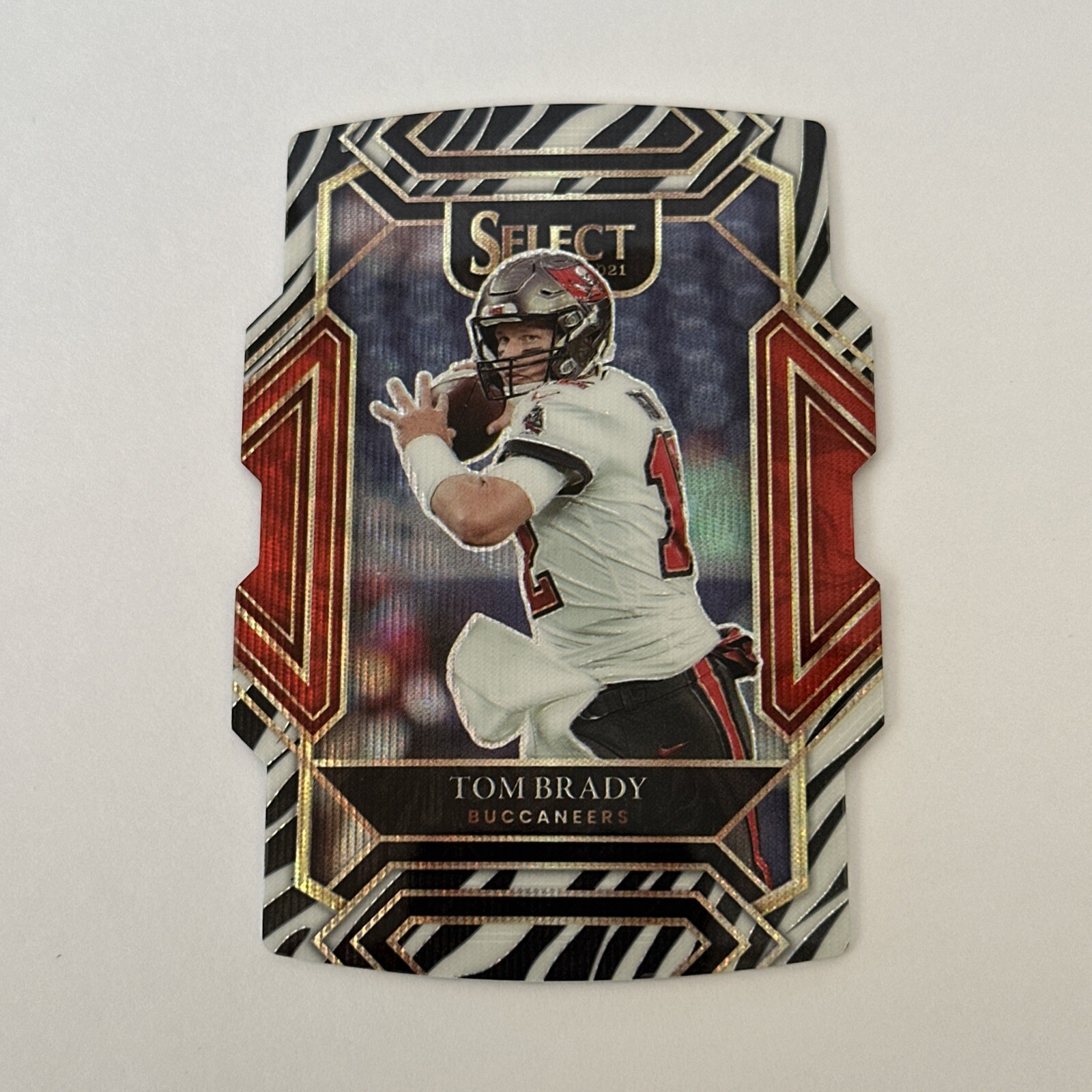 💥 TOM BRADY DIE CUT ZEBRA 2021 Select #201  Case Hit 💎 Mint Rare Club Level 🦓